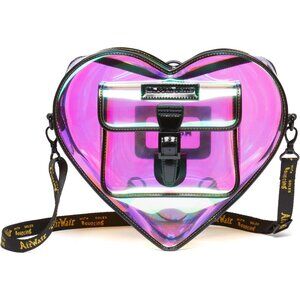 Trendy Women's Iridescent Transparent Heart Shaped Backpack - Adjustable Straps
